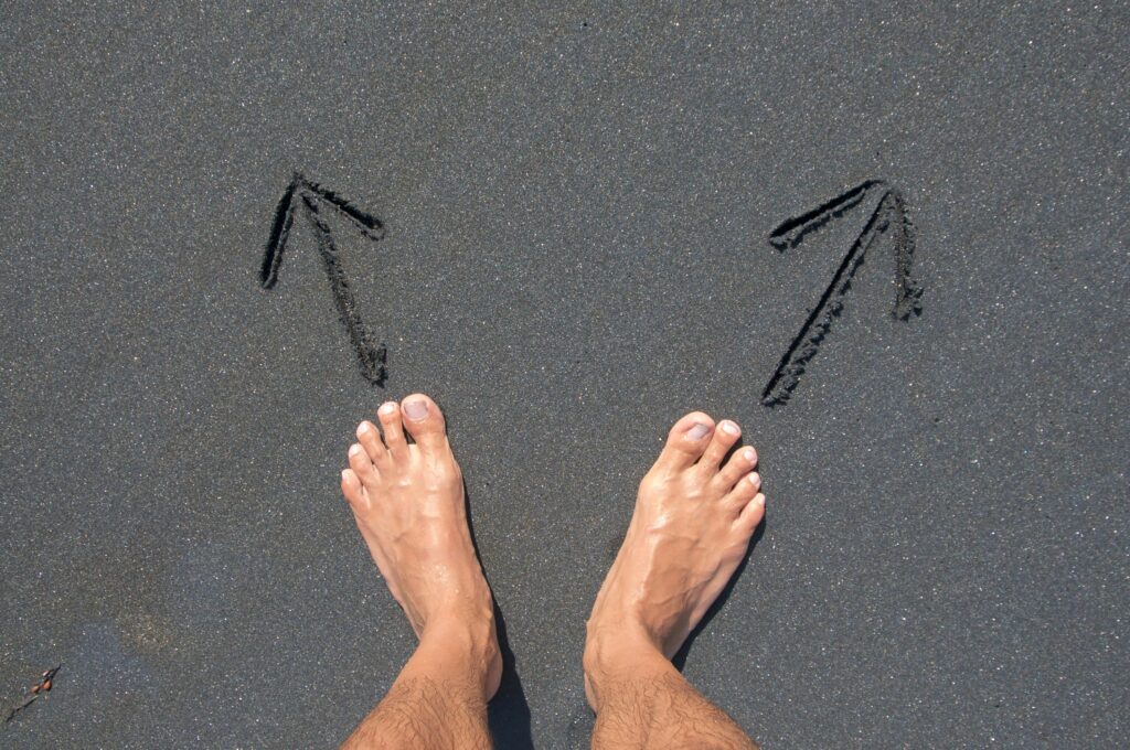 A pair of bare feet on Bali
